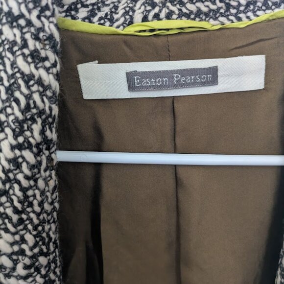 Easton Pearson womens brown textured tweed open front jacket lined size S - Picture 2 of 3